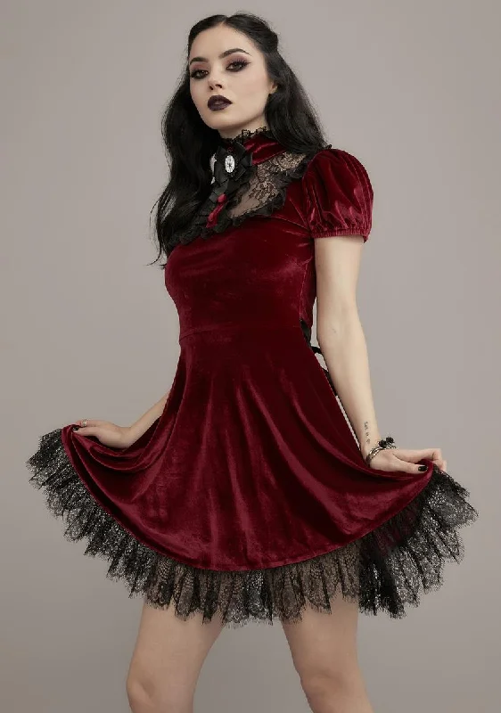 Crimson Ladyhawke Velvet Dress