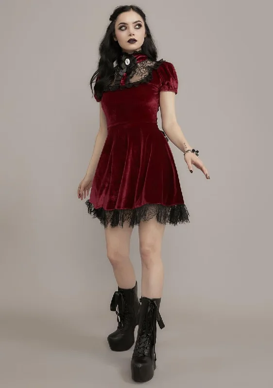 Crimson Ladyhawke Velvet Dress