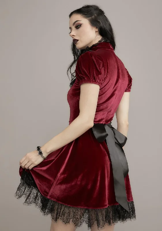 Crimson Ladyhawke Velvet Dress