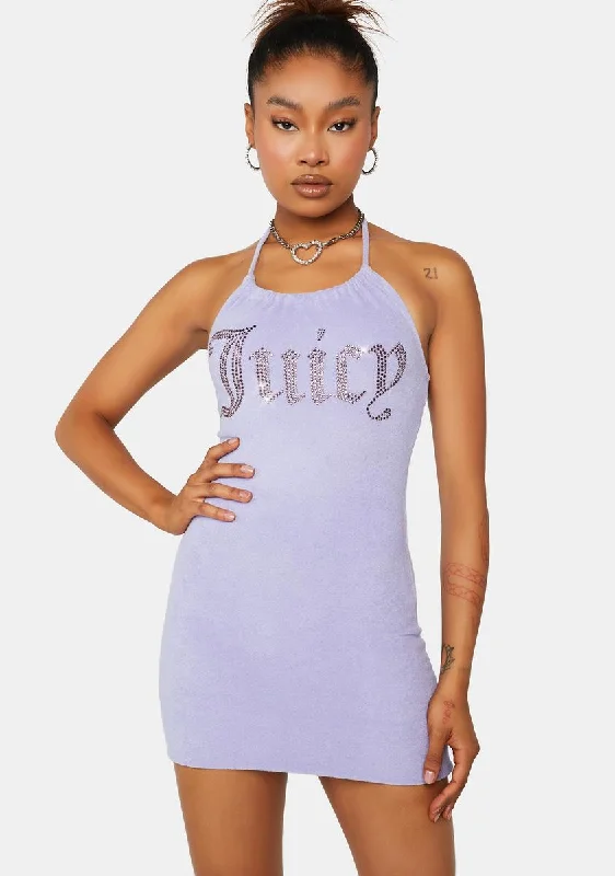 Freesia Big Bling Terry Halter Dress