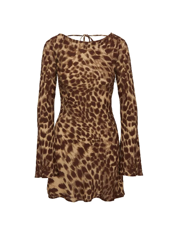 Halo Bias Mini Dress Leopard