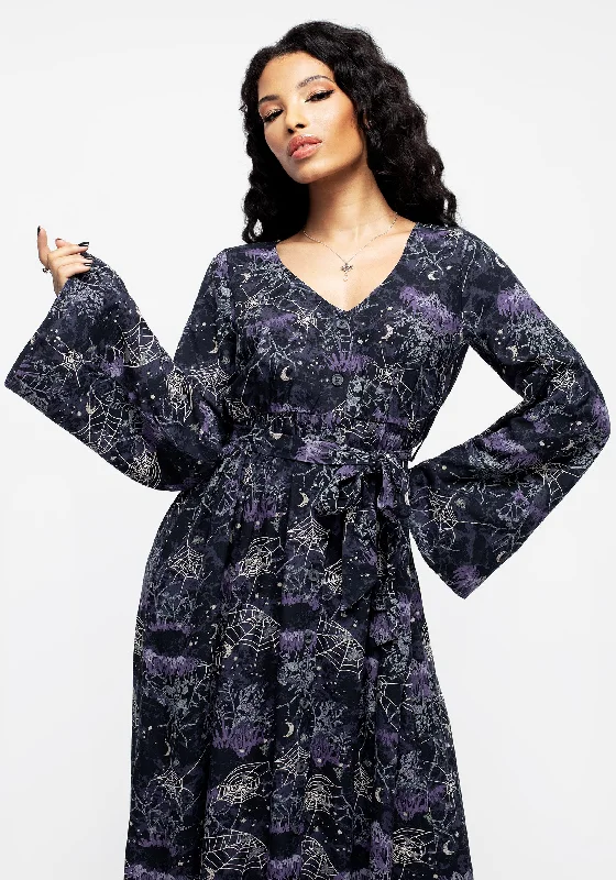 Hawthorn Flute Sleeve Belted Midaxi Dress