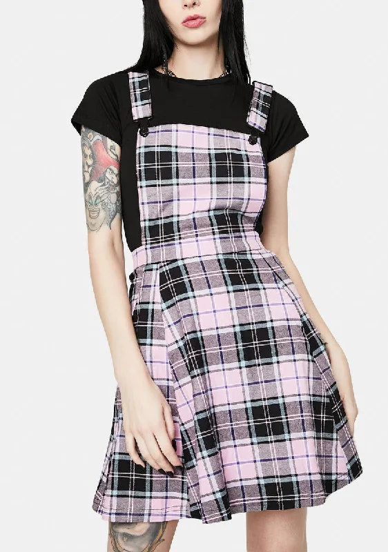 Lindsay Plaid Pinafore Dress