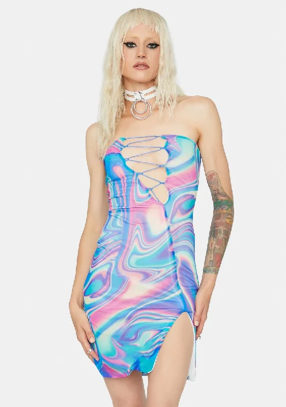 Marble Madness Halter Mini Dress