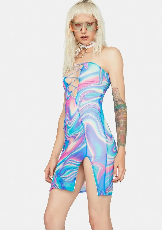 Marble Madness Halter Mini Dress