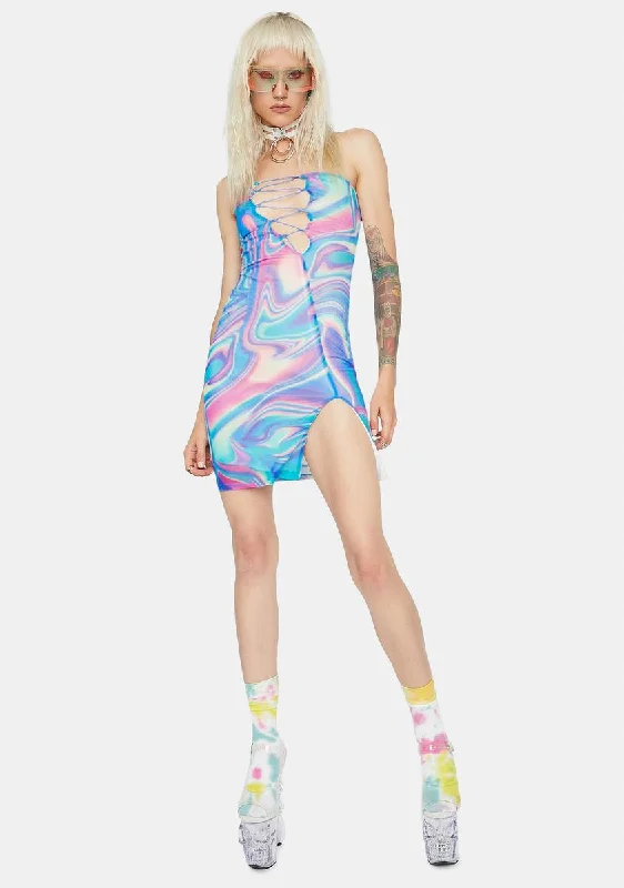 Marble Madness Halter Mini Dress