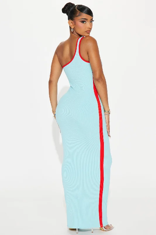 Maya Snatched Maxi Dress - Turquoise/combo