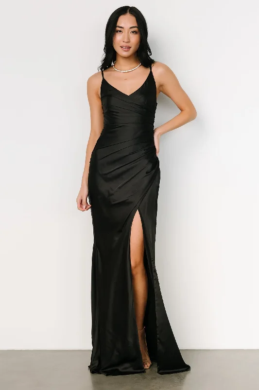 Monet Satin Gown | Black