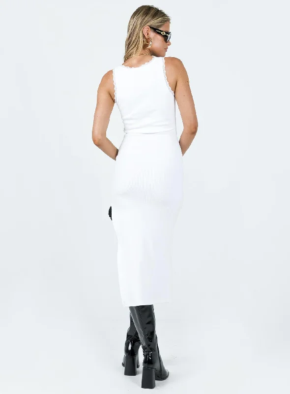 Ebony Midi Dress White