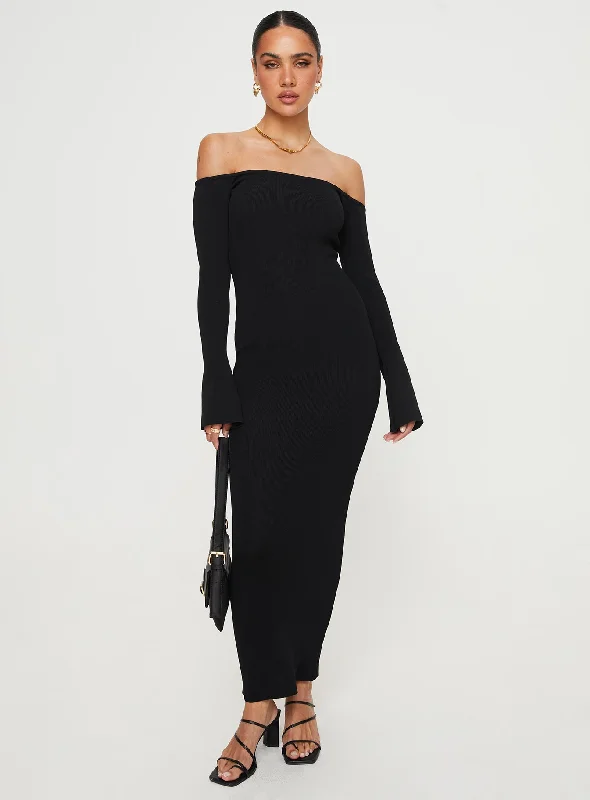 Parisa Off The Shoulder Maxi Dress Black