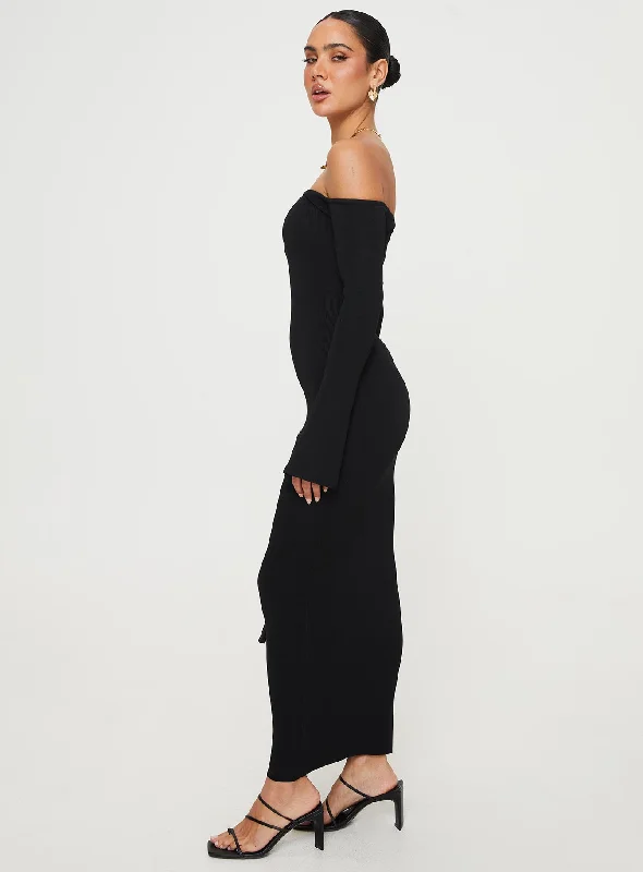 Parisa Off The Shoulder Maxi Dress Black