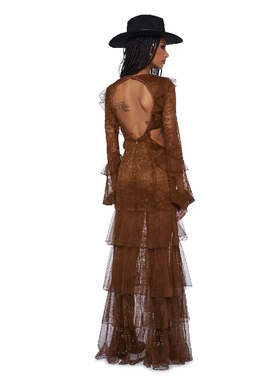 Song For You Maxi Dress - Brown