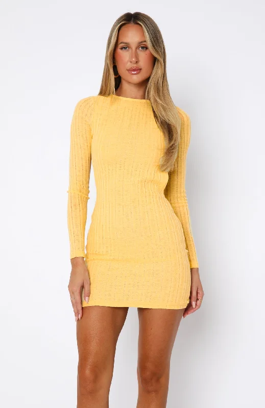 Sunset Dreams Long Sleeve Mini Dress Butter