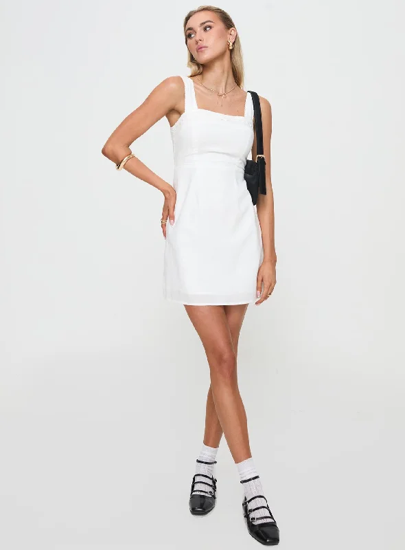 Weavery Mini Dress White