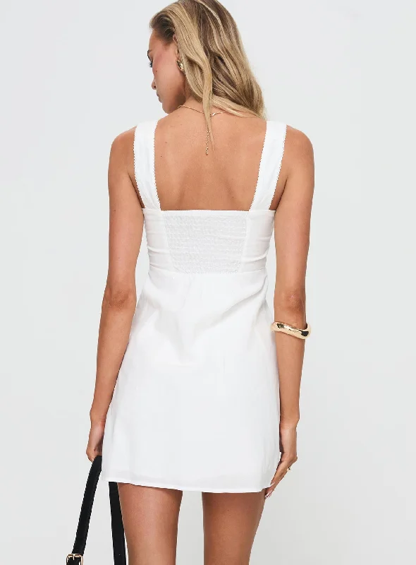 Weavery Mini Dress White