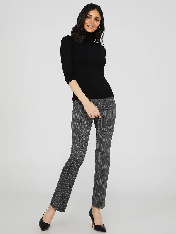 Striped Jacquard Flare Leg Pants