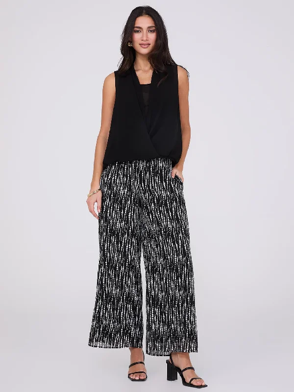 Printed Chiffon Palazzo Pants