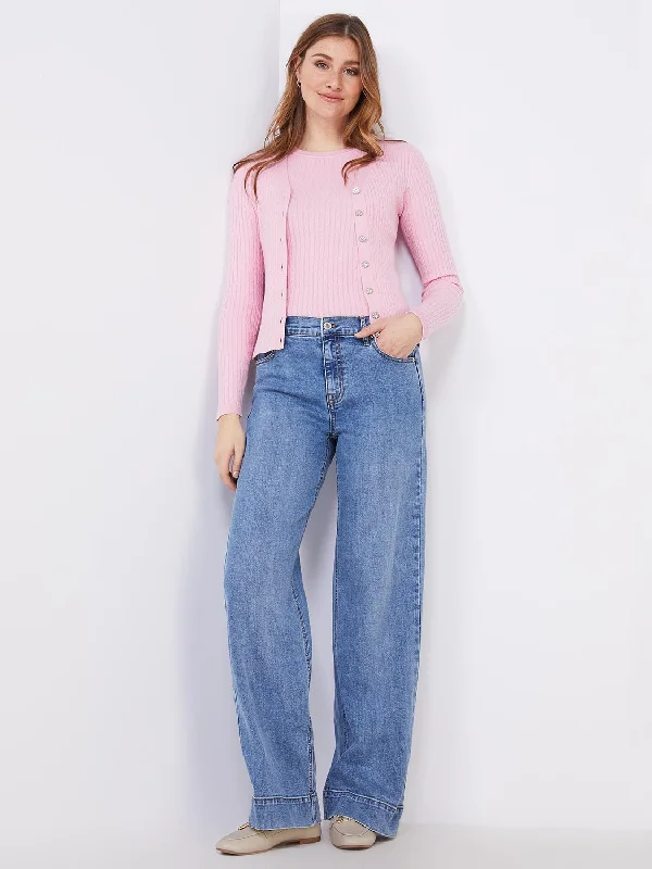 Straight Leg Jeans With Wide Cuff