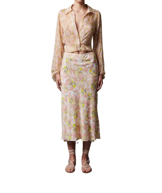 A-Lister Slip Skirt In Pale Warhole Floral