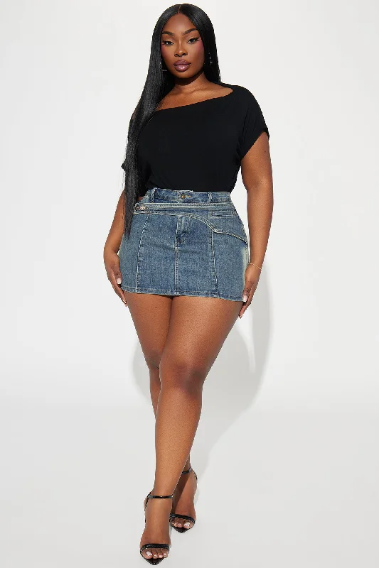 Alura Tinted Denim Skort - Medium Wash