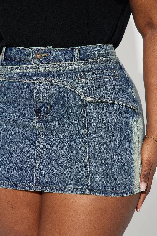 Alura Tinted Denim Skort - Medium Wash