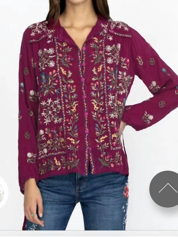 Bethan Blouse In Red Wine