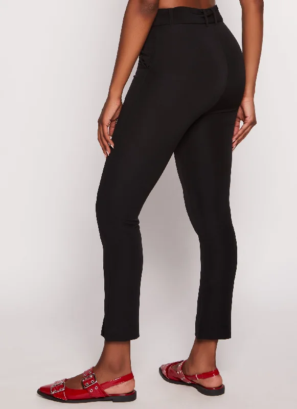 Belted Split Hem Pants