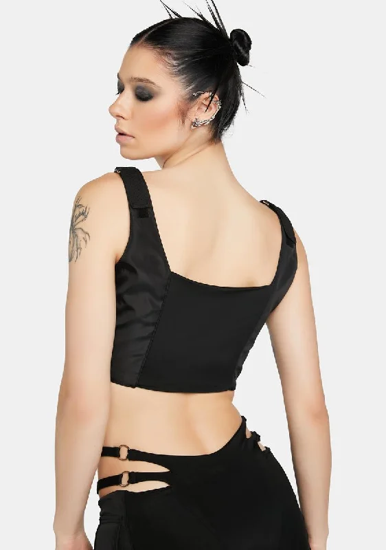 Black Nylon Corset Top