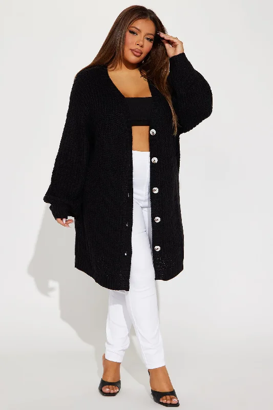 Cabin Stay Cardigan Sweater - Black