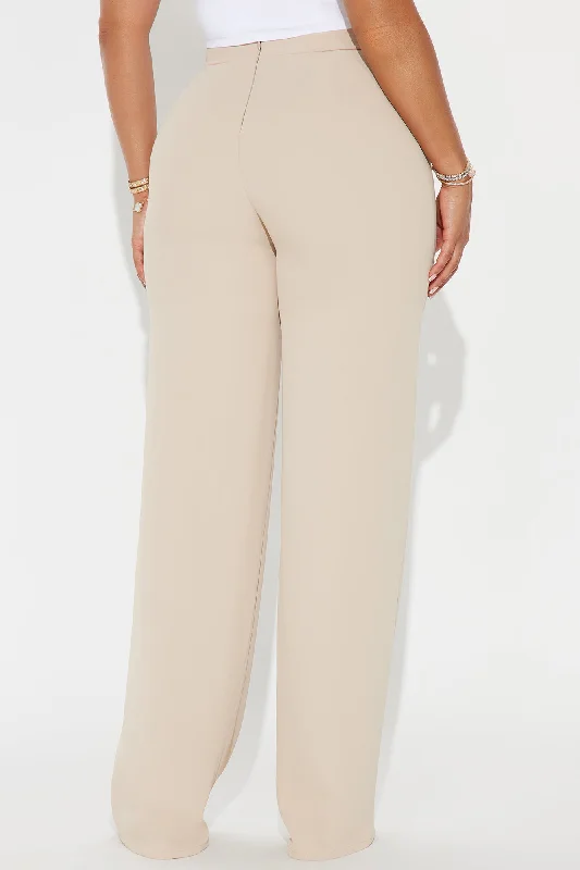 Call Me Maybe Wide Leg Dress Pants - Taupe