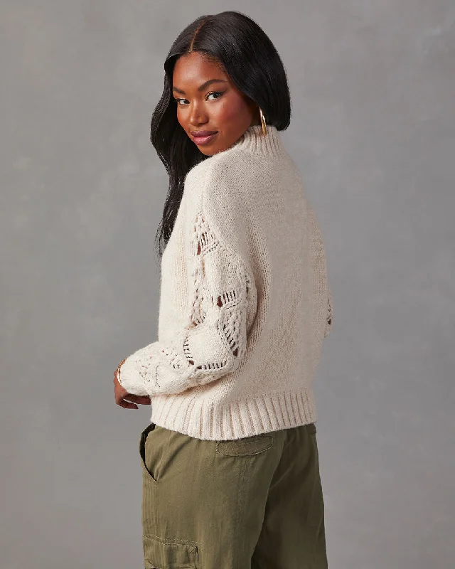 Clever One Knit Mock Neck Pullover Sweater