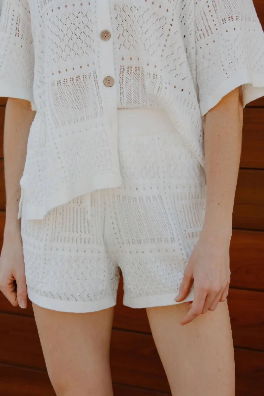 Crochet Shorts In White