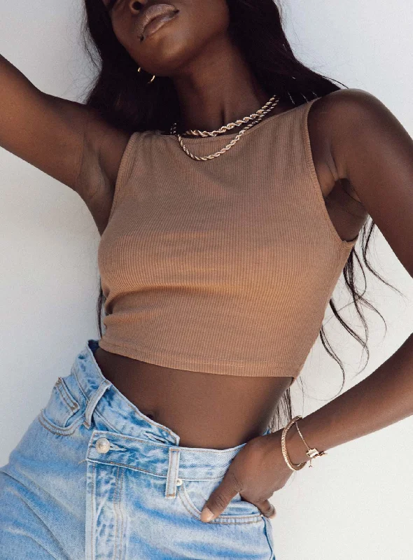 Darlington Crop Top Brown