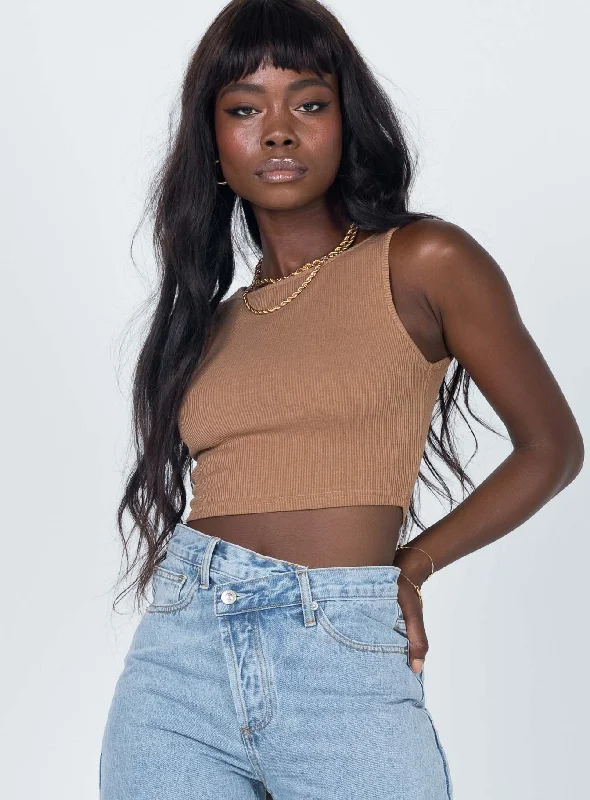 Darlington Crop Top Brown