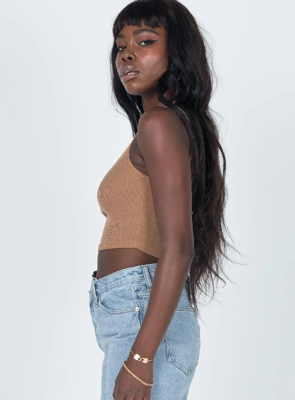 Darlington Crop Top Brown