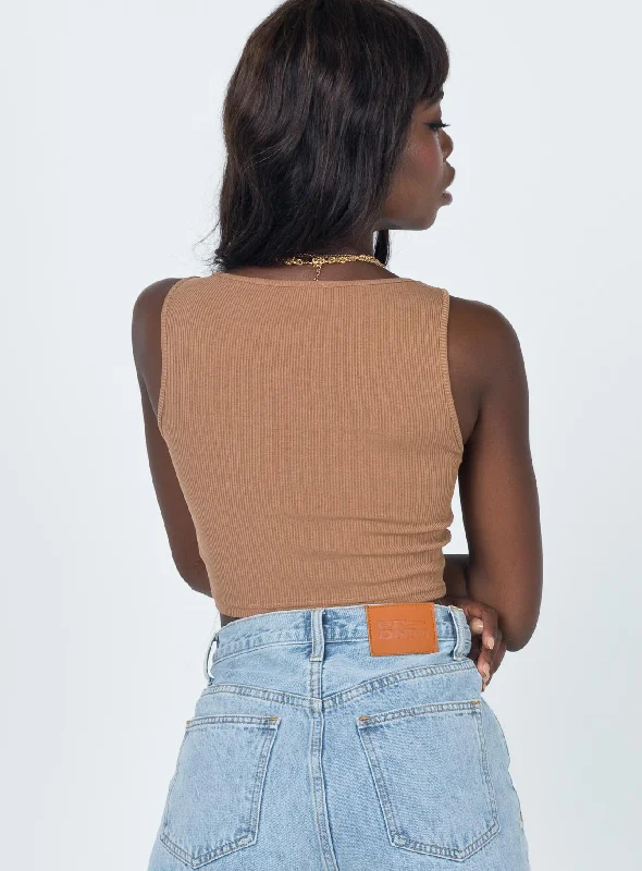 Darlington Crop Top Brown