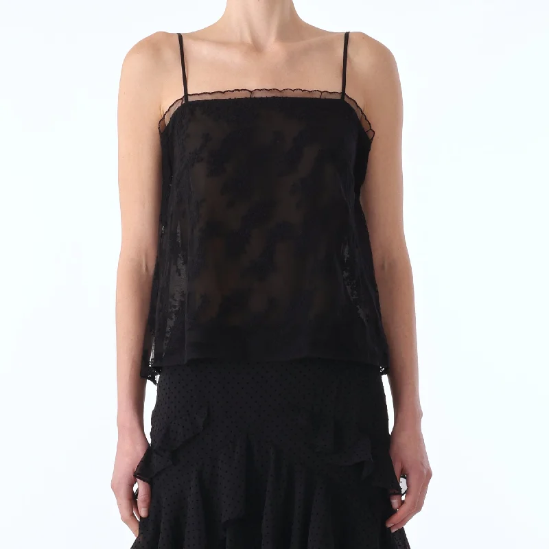 Embroidered Lace Tulle Cami Top