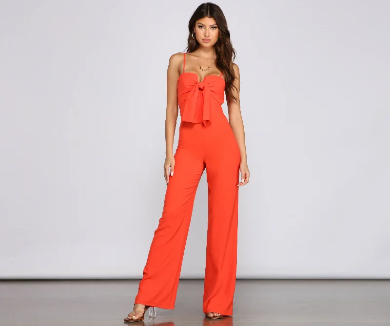 Glam It Up Tie Front Jumpsuit