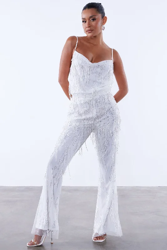 Isabelle Sequin Pant - White