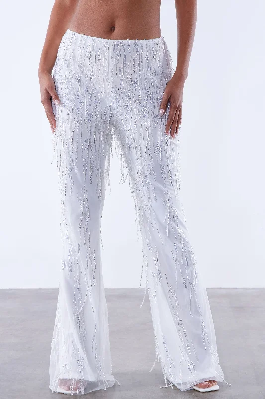 Isabelle Sequin Pant - White