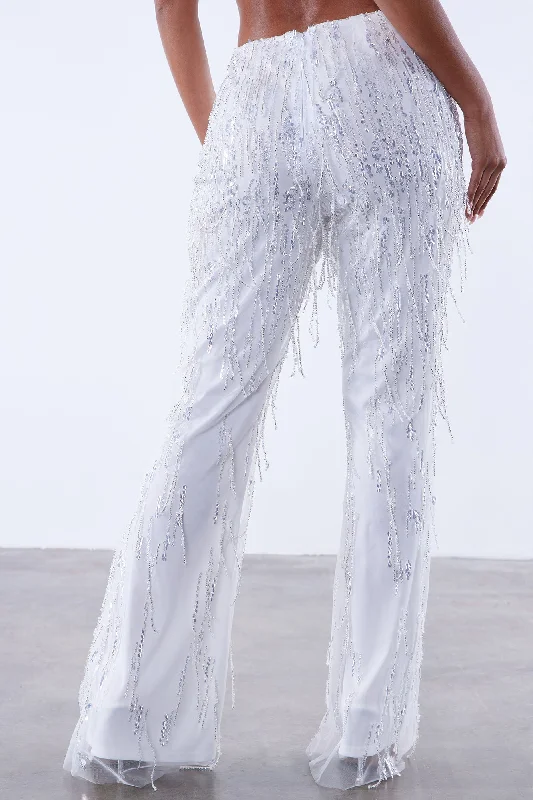 Isabelle Sequin Pant - White