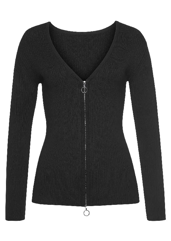 Zip-up sweater - Black