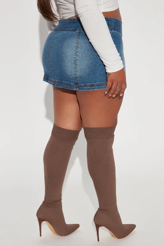 Keep It Cute Denim Micro Mini Skirt - Medium Wash