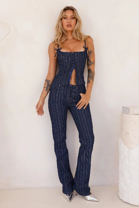 LIONESS Charismatic Jean Dark Pinstripe