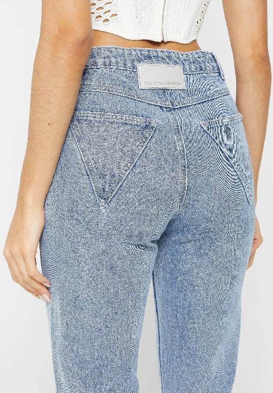 Mid Rise Flared Jeans - Mid Blue