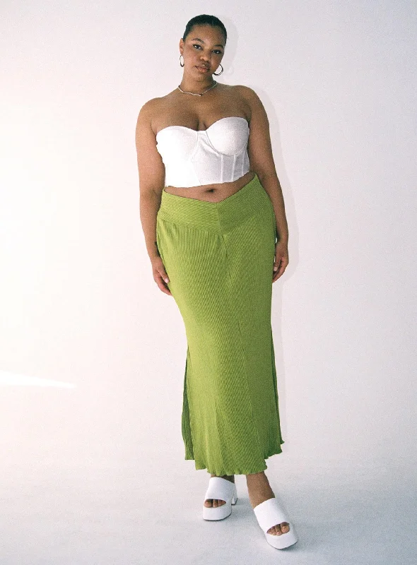 Mira Maxi Skirt Green Curve