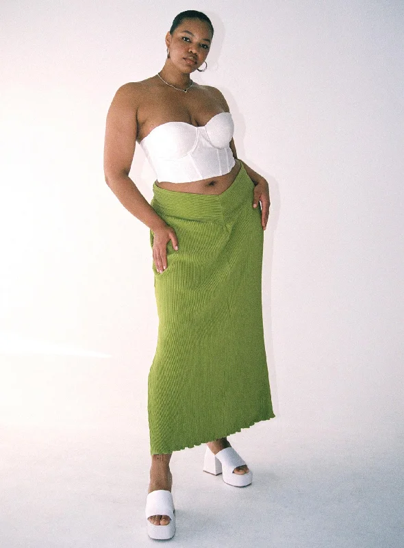 Mira Maxi Skirt Green Curve