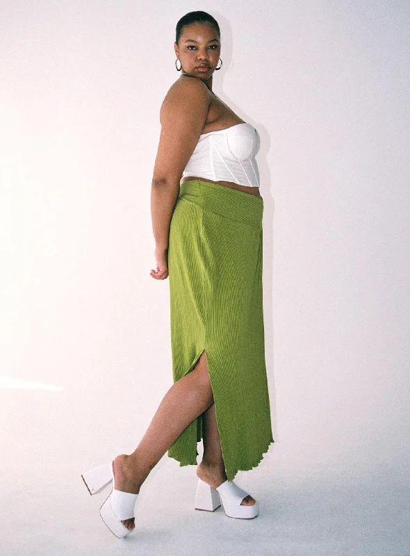 Mira Maxi Skirt Green Curve