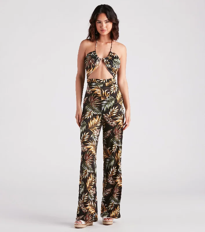 Mojito Please Tropical Halter Jumpsuit