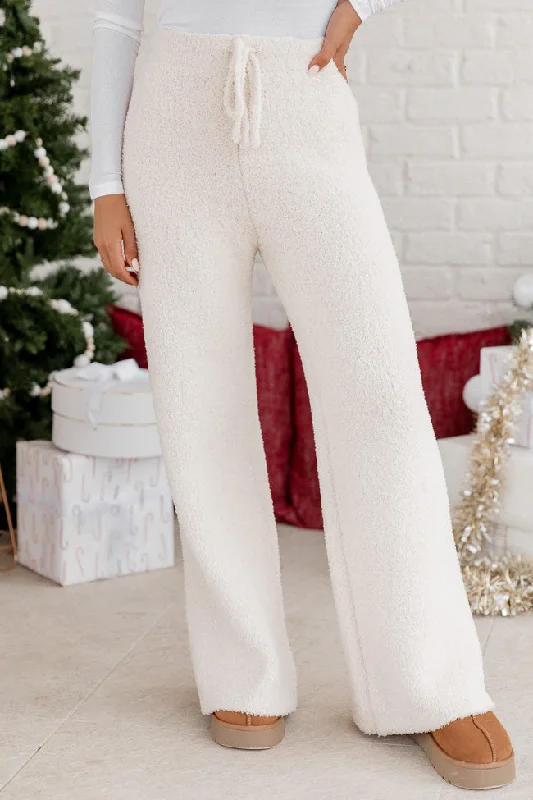 Movies And Chill Fuzzy Ivory Lounge Pants